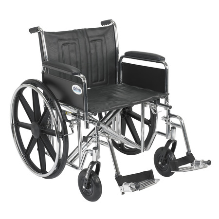 DRIVE MEDICAL Sentra EC Heavy Duty Wheelchair - 22" Seat std22ecdfa-sf